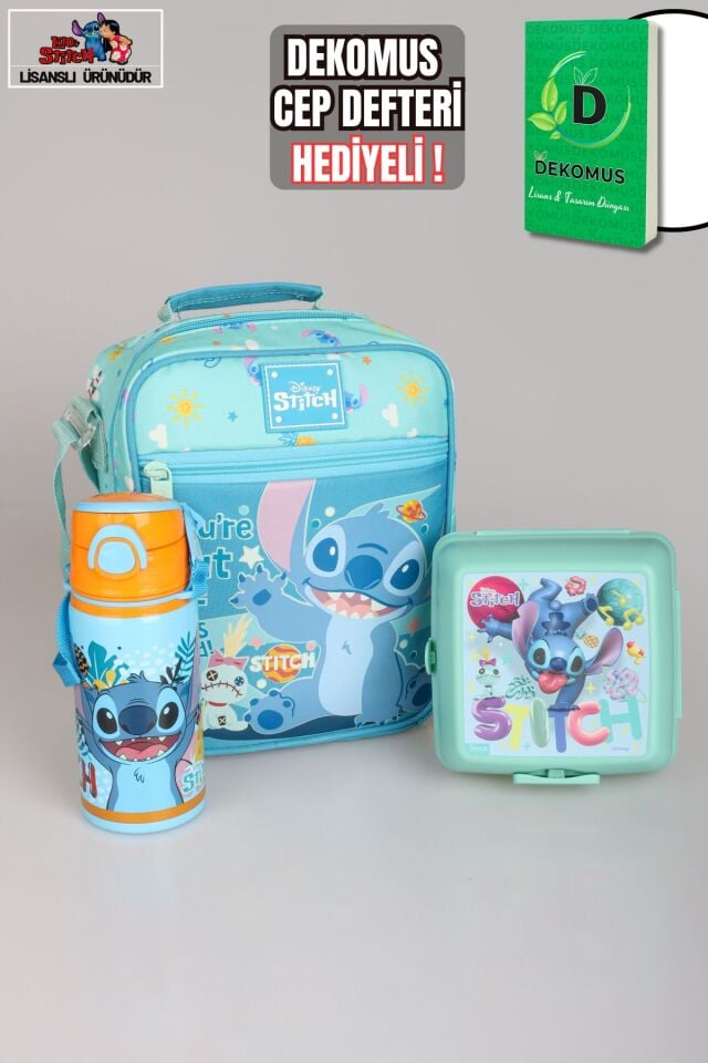 DEKOMUS İLE YENİ SEZON LİSANSLI STITCH ''GALAXY POP KOLEKSİYONU'' TERMOSLU BESLENME ÇANTASI,500 ML ÇELİK MATARA VE BESLENME KABI SETİ