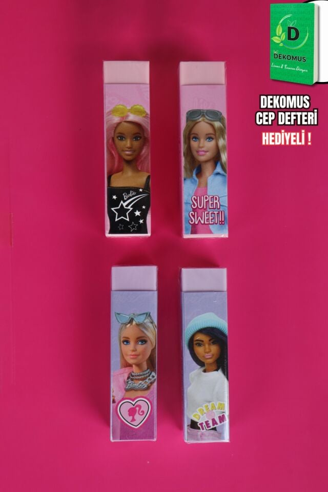 x Dekomus Lisanslı Barbie Uzun Silgi 2 Adet