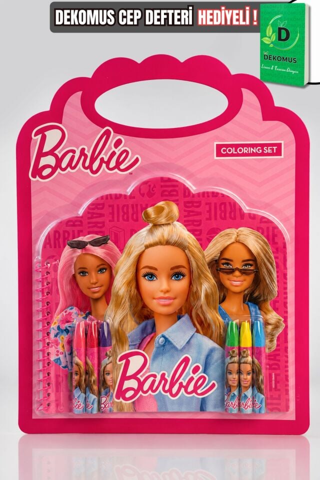 x Dekomus Lisanslı Barbie Çanta Tasarımlı Pastel Boyalı Boyama Seti