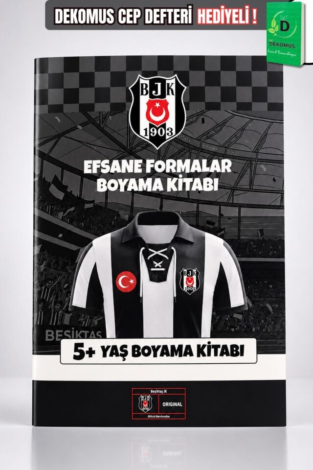 x Dekomus Lisanslı Beşiktaş Efsane Formalar +5 Yaş Boyama Kitabı