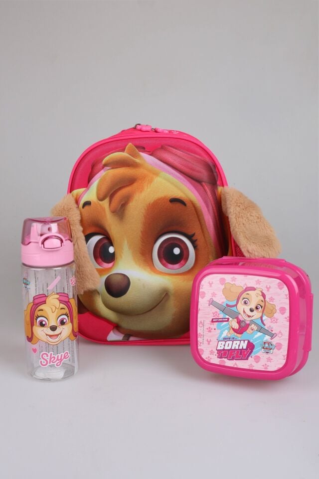 x Dekomus Lisanslı Paw Patrol Tek Bölmeli Küçük Boy Anaokul Çantası,Beslenme Kabı ve Matara Seti