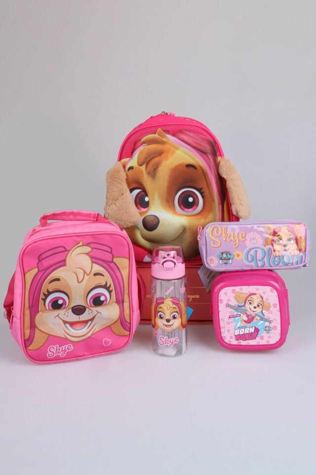 x Dekomus Lisanslı Paw Patrol Küçük Boy Anaokul,Beslenme ve Kalem Çantası,Beslenme Kabı,Matara Seti