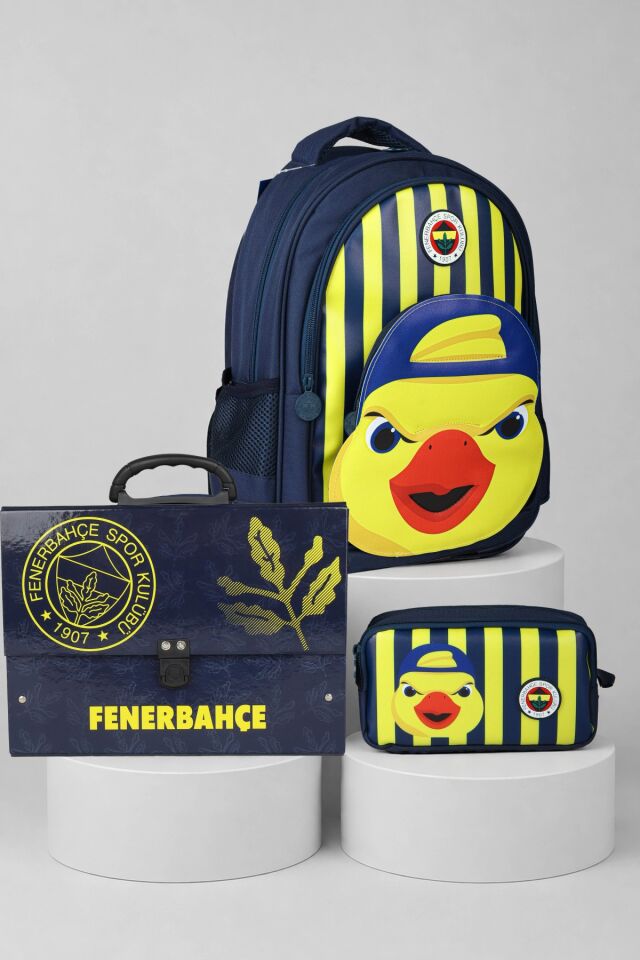 Lisanslı Fenerbahçe Yellow Collection 3D Baskılı Büyük Boy Okul Çantası,Saplı Klasör Çantası ve Kalem Çantası