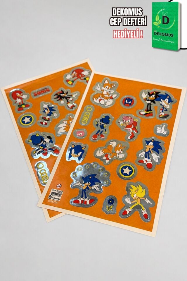 x Dekomus Lisanslı Sonic 2'li Kuşe Sticker