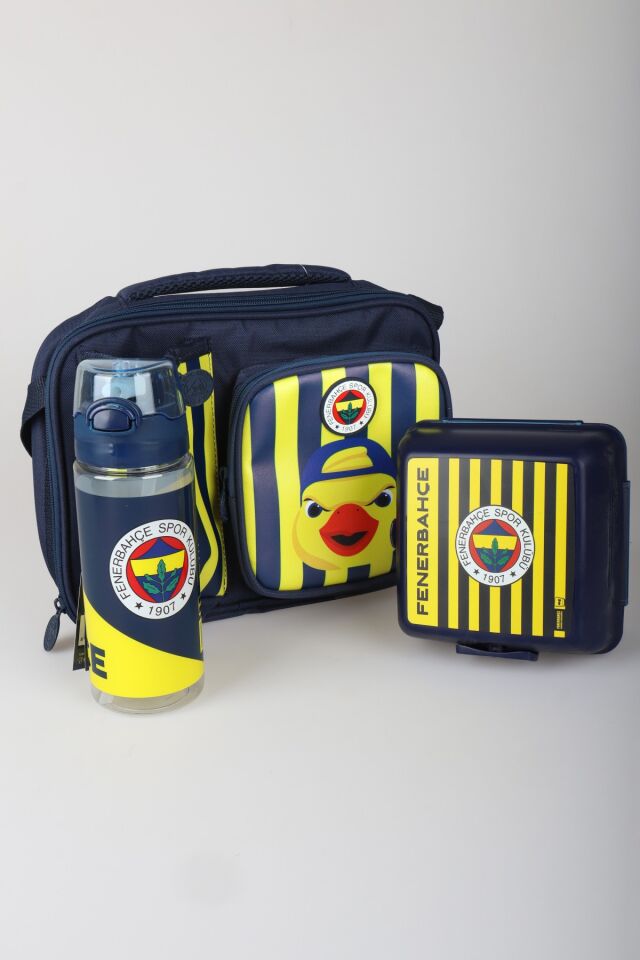 x Dekomus Lisanslı Fenerbahçe Yellow Collection 3D Baskılı Beslenme Çantası,500 ML Tritan Matara ve Beslenme Kabı Seti