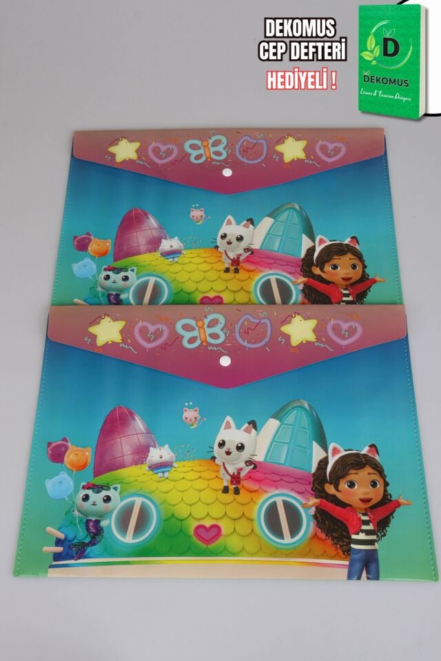 x Dekomus Lisanslı Gabby’s Dollhouse 2 Adet ÇıtÇıt Dosya