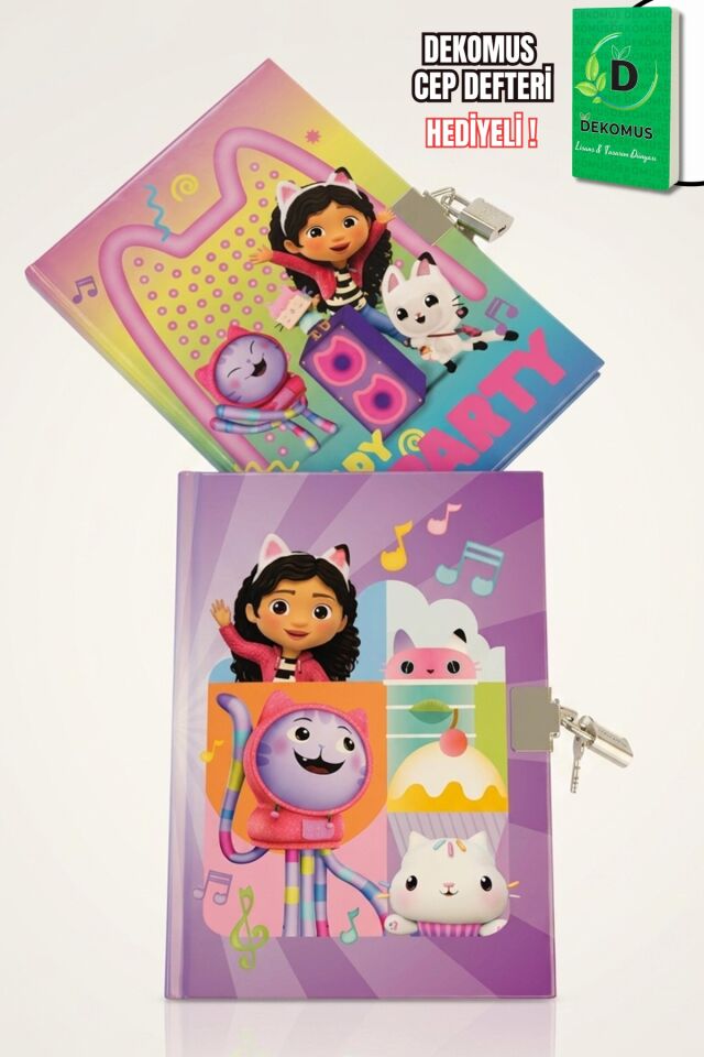 x Dekomus  Lisanslı Gabby’s Dollhouse Kilitli Hatıra Defteri