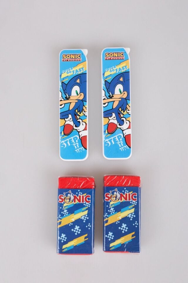 DEKOMUS İLE LİSANSLI SONIC 4'LÜ KIRTASİYE SETİ 2 ADET 0.7 MM UÇ VE 2 ADET SİLGİ