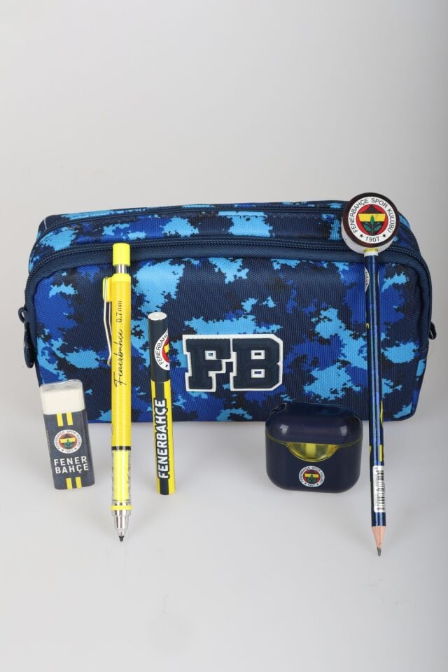 x Dekomus Lisanslı Fenerbahçe Kamuflaj Kalem Çantası,Uçlu Kalem,Pods Kalemtraş,Silgi Tepeli Kurşun Kalem