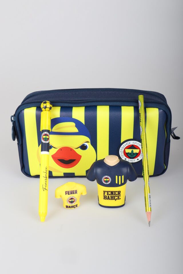 x Dekomus Lisanslı Fenerbahçe Yellow Collection Kalem Çantası,Top Başlıklı Jel Kalem,Forma Tasarım Kalemtraş,Silgi Tepeli Kurşun Kalem Seti