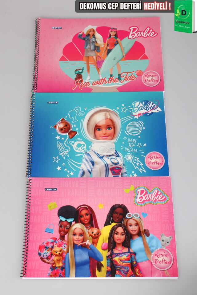 Lisanslı Barbie 17x24 Cm Resim Defteri 15 Yaprak Dekomus Cep Defteri Hediyeli