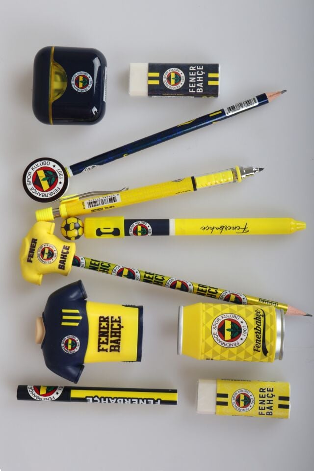 Lisanslı Fenerbahçe 12 Parça Kırtasiye Seti Jel Kalem,Pods Kalemtraş,Silgi Tepeli Kurşun Kalem