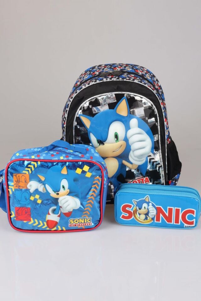 LİSANSLI SONIC OKUL, BESLENME VE KALEM ÇANTASI 3'LÜSÜ