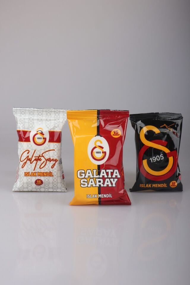 ''DEKOMUS CEP DEFTERİ HEDİYELİ'' YENİ SEZON LİSANSLI GALATASARAY ''TEKLİ'' ISLAK MENDİL 15 YAPRAK