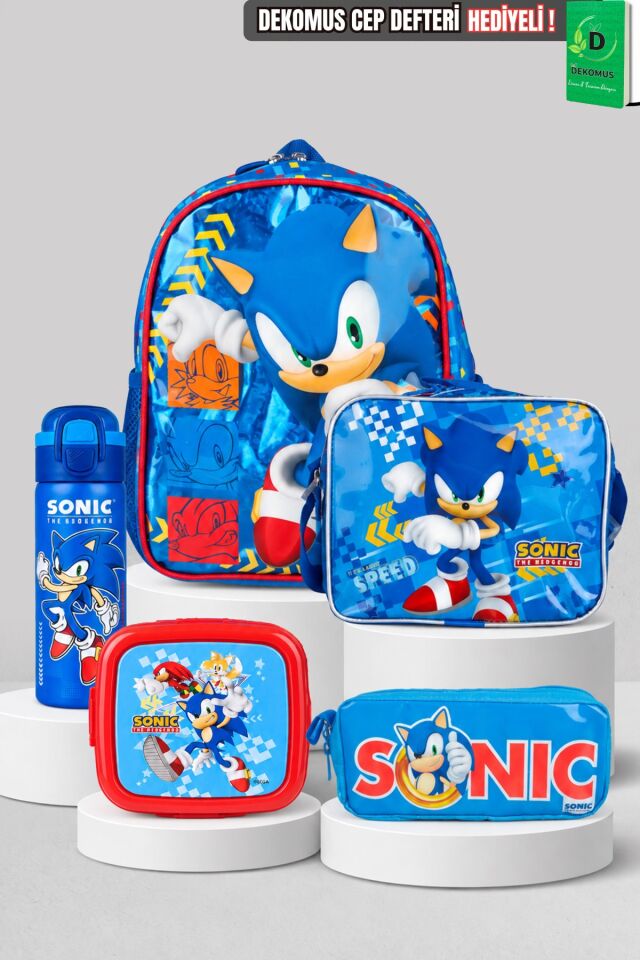 YENİ SEZON LİSANSLI SONIC TEK BÖLMELİ KÜÇÜK BOY 32 CM ANAOKUL ÇANTASI,BESLENME ÇANTASI,KALEM ÇANTASI, ÇELİK MATARA,BESLENME KABI SETİ