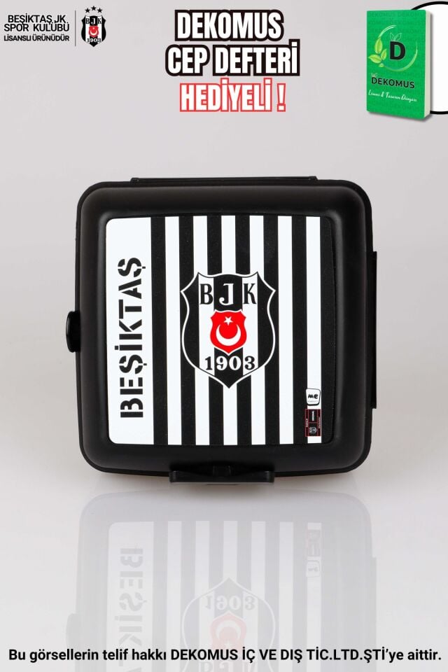 ''DEKOMUS CEP DEFTERİ HEDİYELİ'' LİSANSLI BEŞİKTAŞ 2 KATLI BESLENME KUTUSU / LUNCH BOX