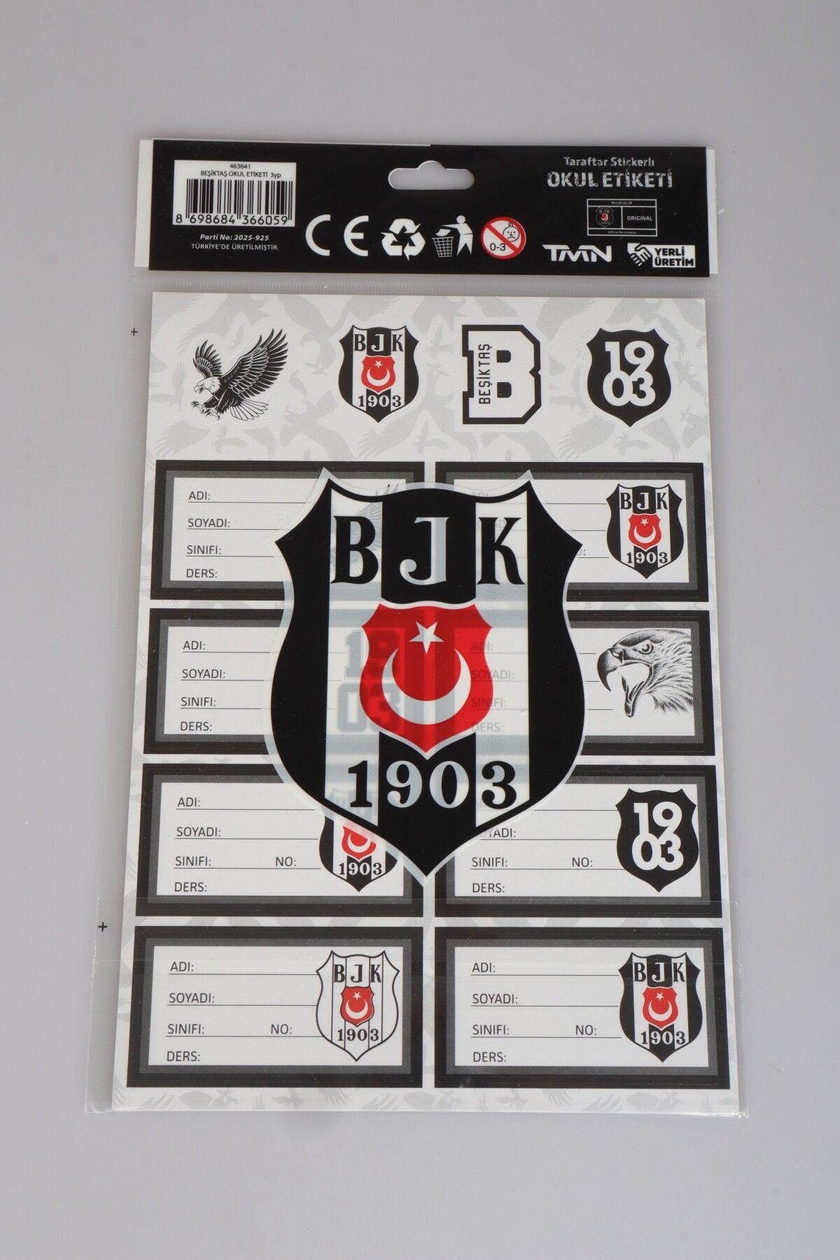 LİSANSLI BEŞİKTAŞ 24'LÜ OKUL ETİKETİ 2'LİSİ
