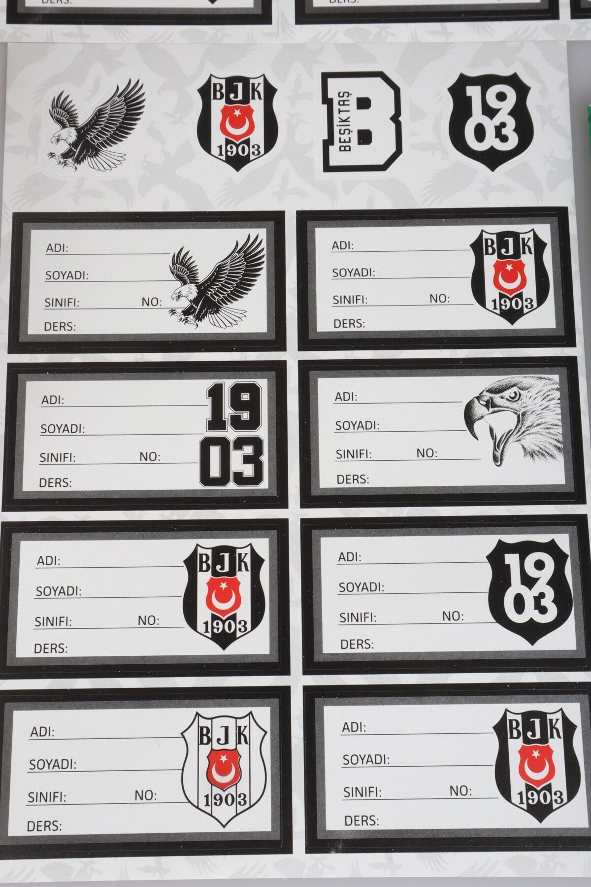LİSANSLI BEŞİKTAŞ 24'LÜ OKUL ETİKETİ 2'LİSİ