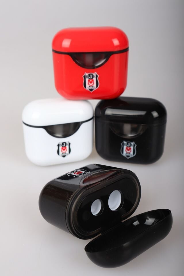 ''DEKOMUS CEP DEFTERİ HEDİYELİ'' LİSANSLI BEŞİKTAŞ ''TEKLİ'' ÇİFT BIÇAKLI PODS/KULAKLIK TASARIMLI KALEMTRAŞ