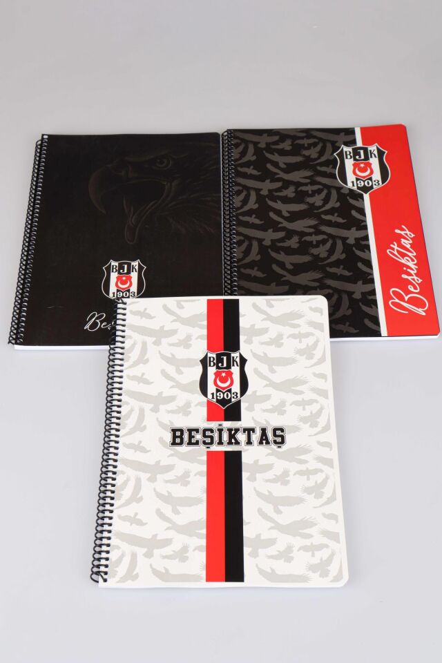 LİSANSLI BEŞİKTAŞ ''TEKLİ'' SPIRALLI ÇİZGİLİ A4 KARTON KAPAK 72 YAPRAK DEFTER