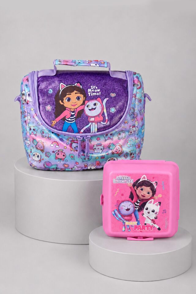 x Dekomus Lisanslı Gabby’s Dollhouse Meow Magic Collection Termoslu Beslenme Çantası ve Beslenme Kabı Seti