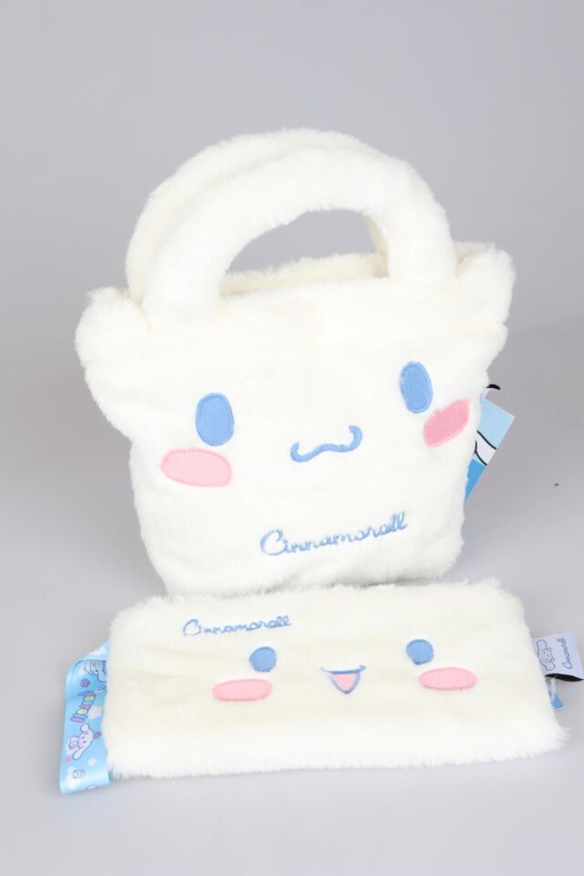DEKOMUS İLE LİSANSLI YENİ SEZON CINNAMOROLL PELUŞ BASIC EL ÇANTASI VE KOL ÇANTASI 2'LİSİ