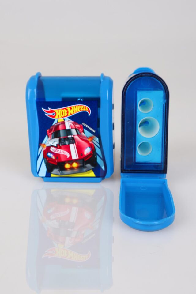 YENİ SEZON LİSANSLI HOT WHEELS ''TEKLİ'' ÇİFT BIÇAKLI KALEMTRAŞ