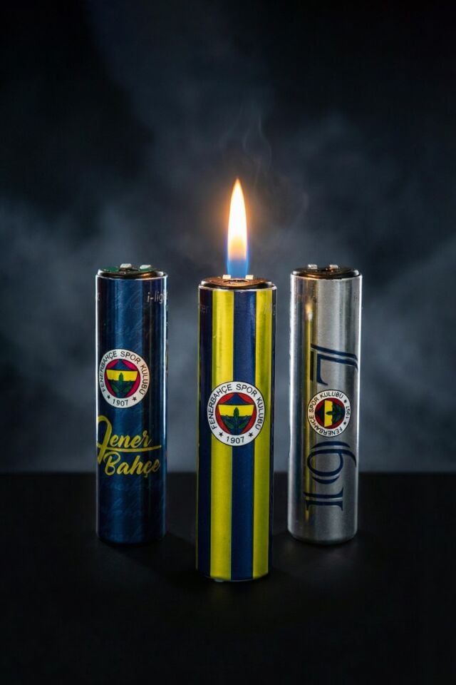 LİSANSLI FENERBAHÇE TEK ADET METAL KILIF TAŞLI ÇAKMAK ''DEKOMUS CEP DEFTERİ HEDİYELİ''