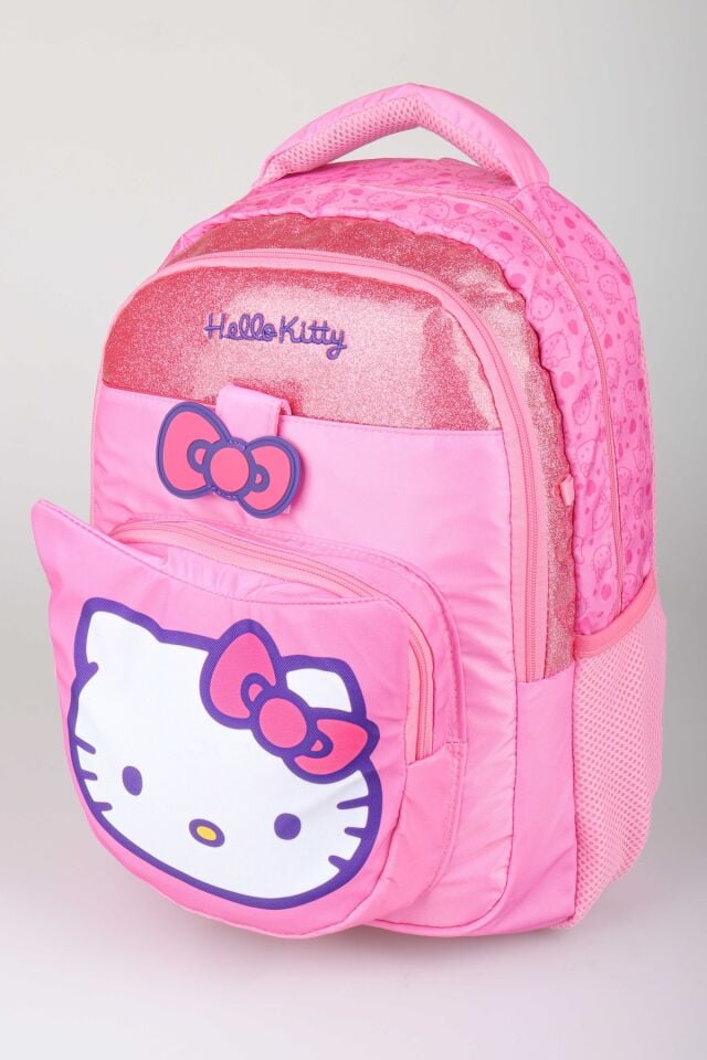 x Dekomus Lisanslı Hello Kitty Glitter Bow Collection Büyük Boy Okul Çantası