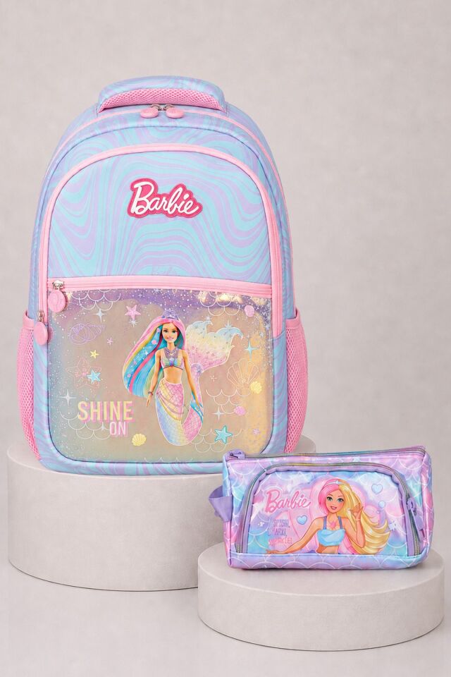 x Dekomus Lisanslı Barbie Deniz Kızı Collection Okul ve Kalem Çantası Seti