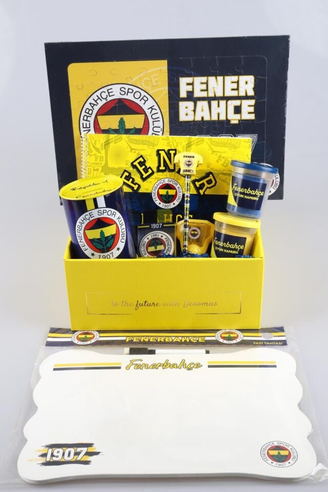 DEKOMUS ÖZEL KUTULU LİSANSLI FENERBAHÇE YAZI TAHTASI,OYUN HAMURU VE PUZZLE HOBİ EĞLENCE KIRTASİYE SETİ