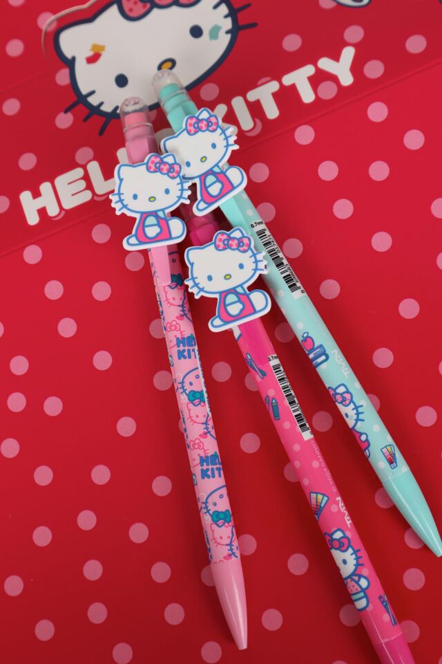 YENİ SEZON LİSANSLI HELLO KITTY ''3 ADET'' 2D FİGÜRLÜ VERSATİL UÇLU KALEM 0.7 MM