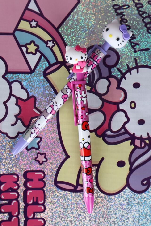 DEKOMUS İLE YENİ SEZON LİSANSLI HELLO KITTY YÜZ FİGÜRLÜ VERSATİL UÇLU KALEM 0.7 MM