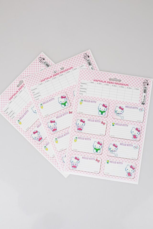 DEKOMUS İLE YENİ SEZON LİSANSLI HELLO KITTY 24'LÜ OKUL ETİKETİ