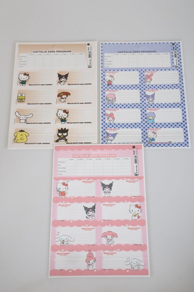 DEKOMUS CEP DEFTERİ VE YENİ SEZON LİSANSLI HELLO KITTY AND BEST FRIENDS 24'LÜ OKUL ETİKETİ 2'LİSİ