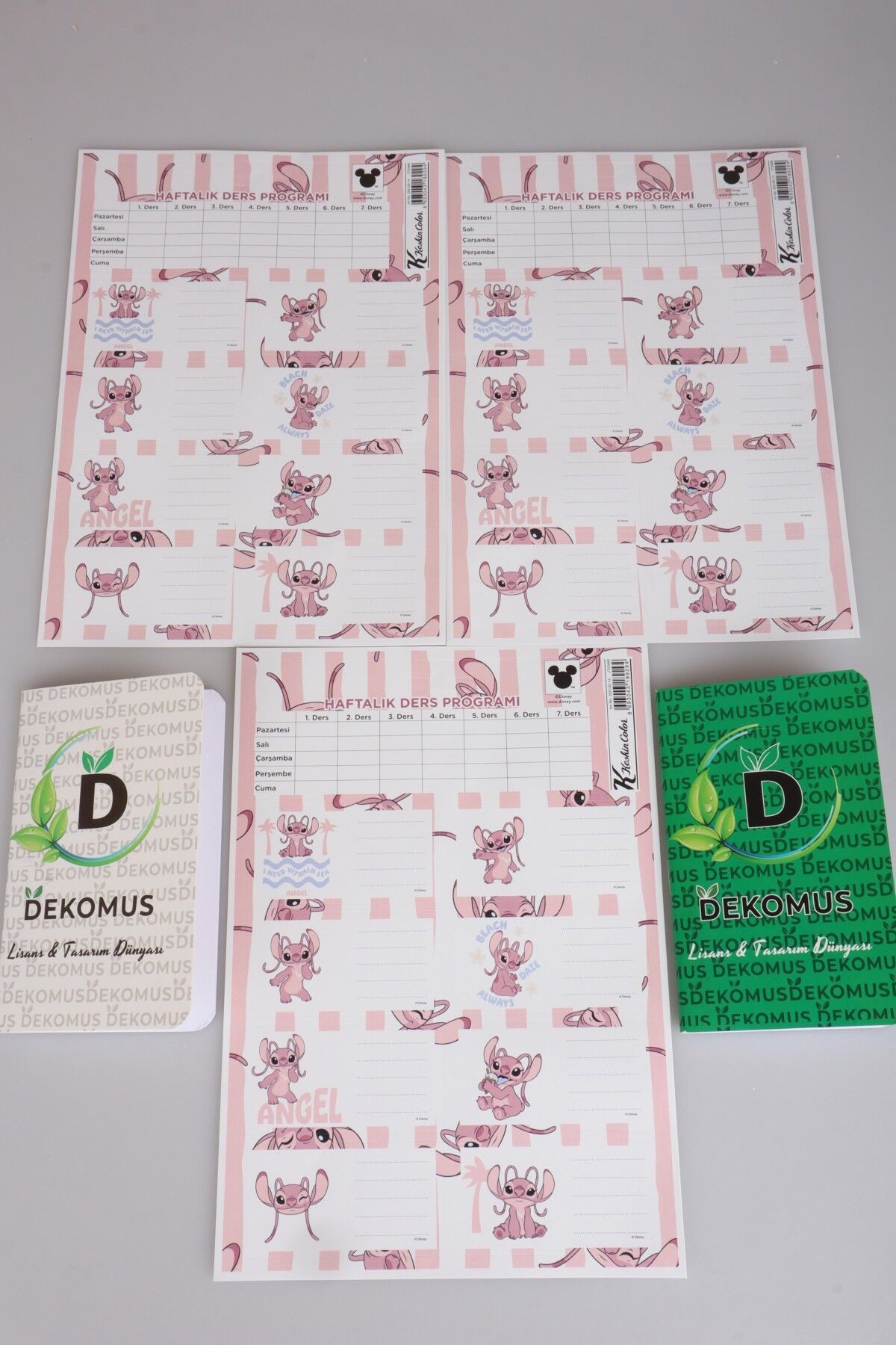DEKOMUS CEP DEFTERİ VE YENİ SEZON LİSANSLI STITCH 24'LÜ OKUL ETİKETİ 2'LİSİ