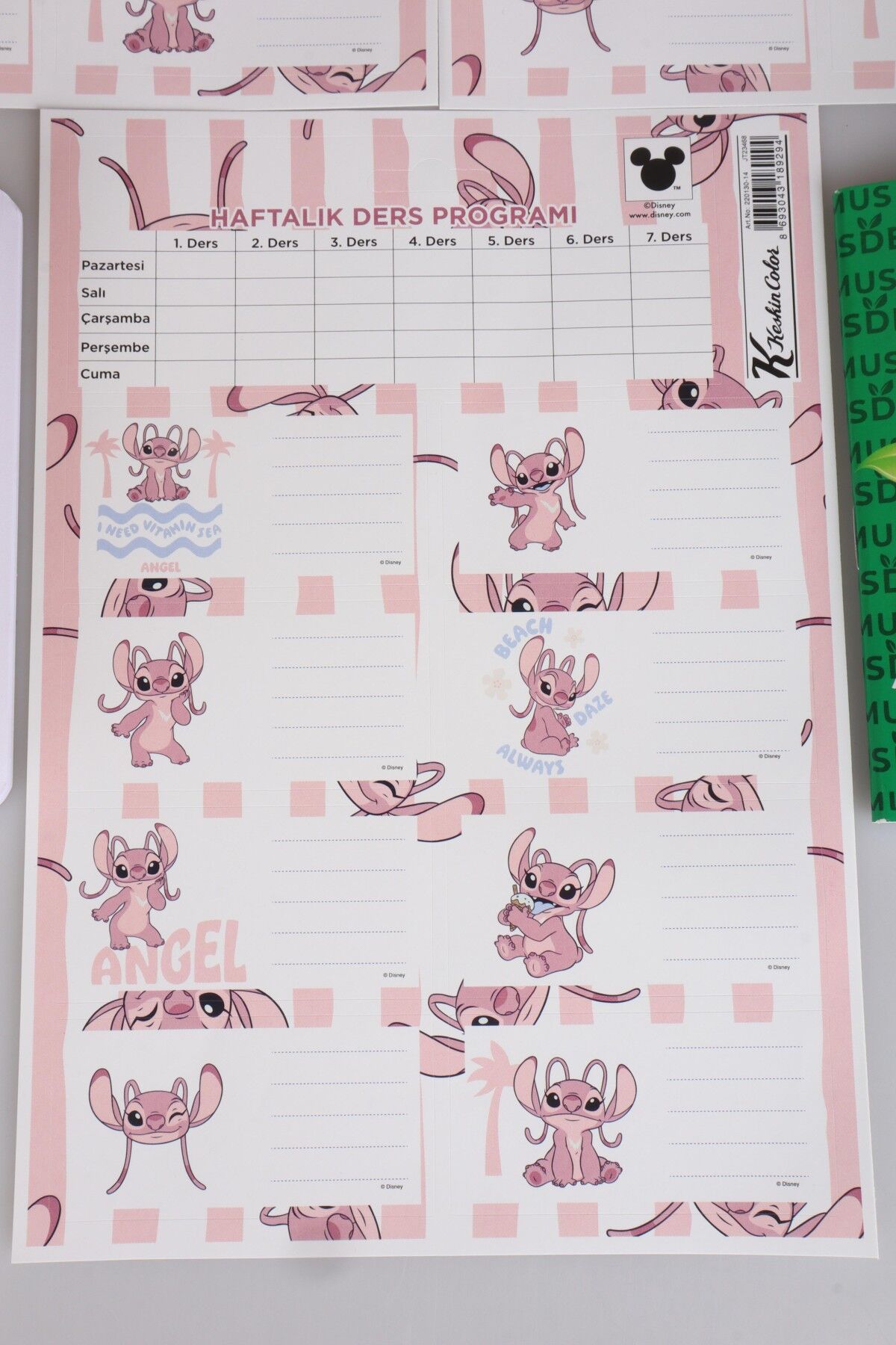 DEKOMUS CEP DEFTERİ VE YENİ SEZON LİSANSLI STITCH 24'LÜ OKUL ETİKETİ 2'LİSİ