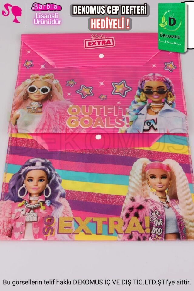 ''DEKOMUS CEP DEFTERİ HEDİYELİ'' LİSANSLI BARBIE 2'Lİ ÇITÇITLI DOSYA YENİ SEZON