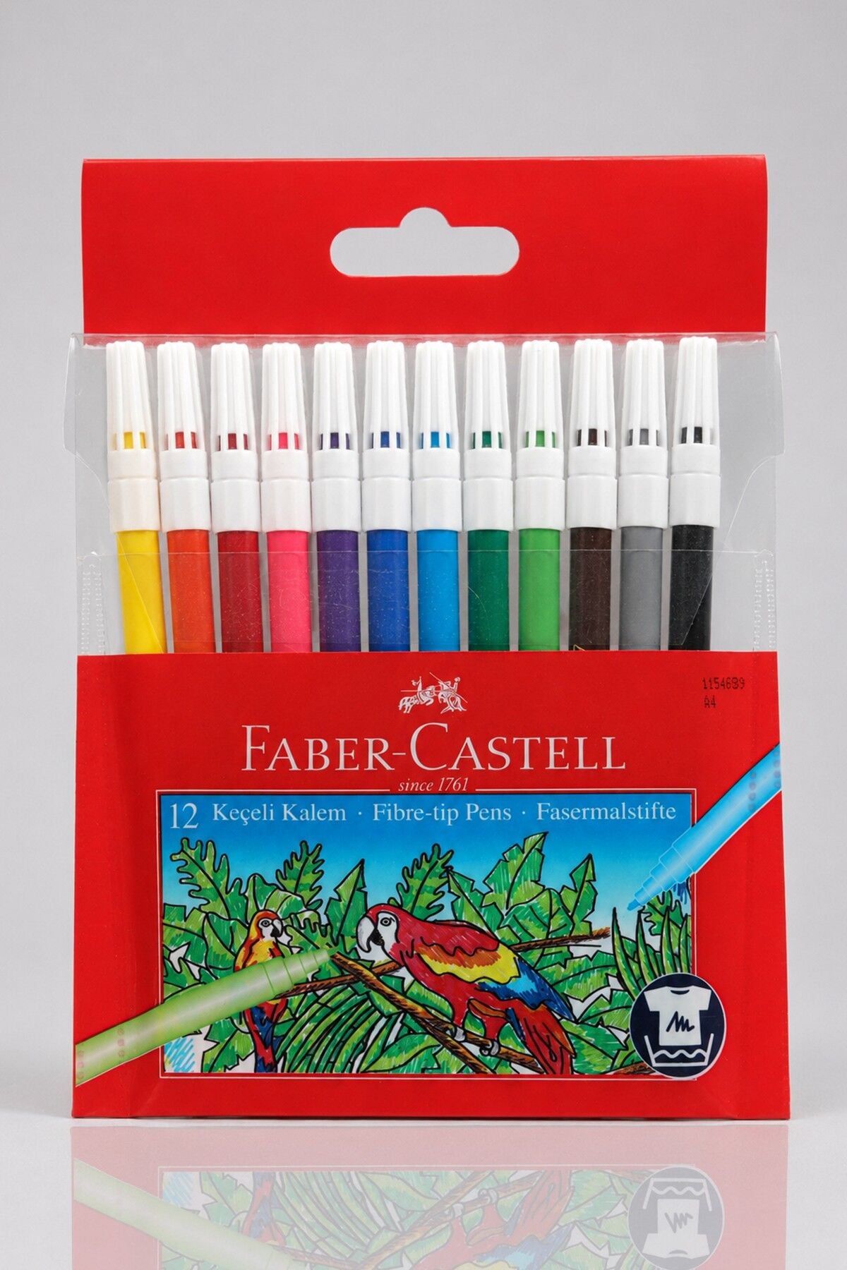 Orjinal Faber-Castell 12 Renk Yıkanabilir Keçeli Kalem