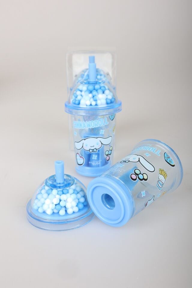 x Dekomus Lisanslı Cinnamoroll Tek Bıçaklı My Mug Boncuklu Kalemtraş Tek Adet