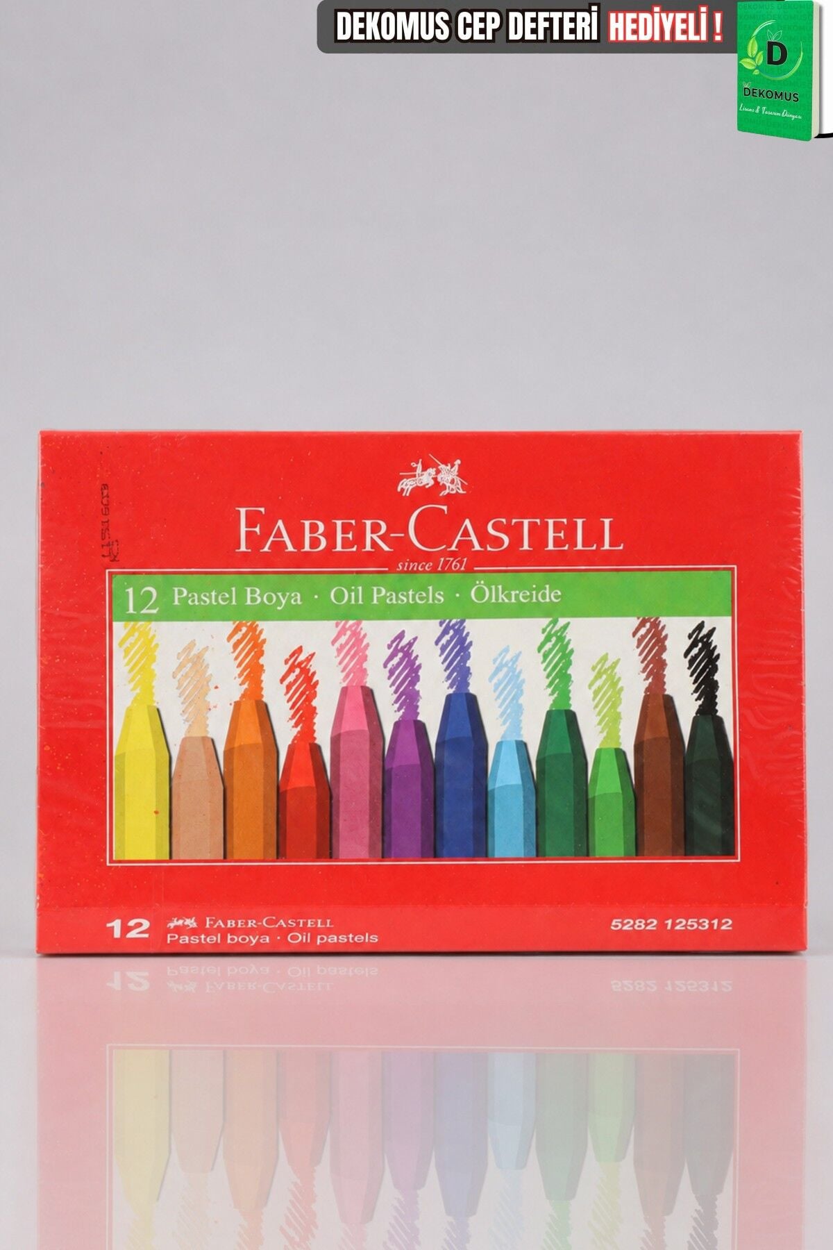 x Dekomus , Orjinal Faber-Castell 12 Renk Köşeli Pastel Boya