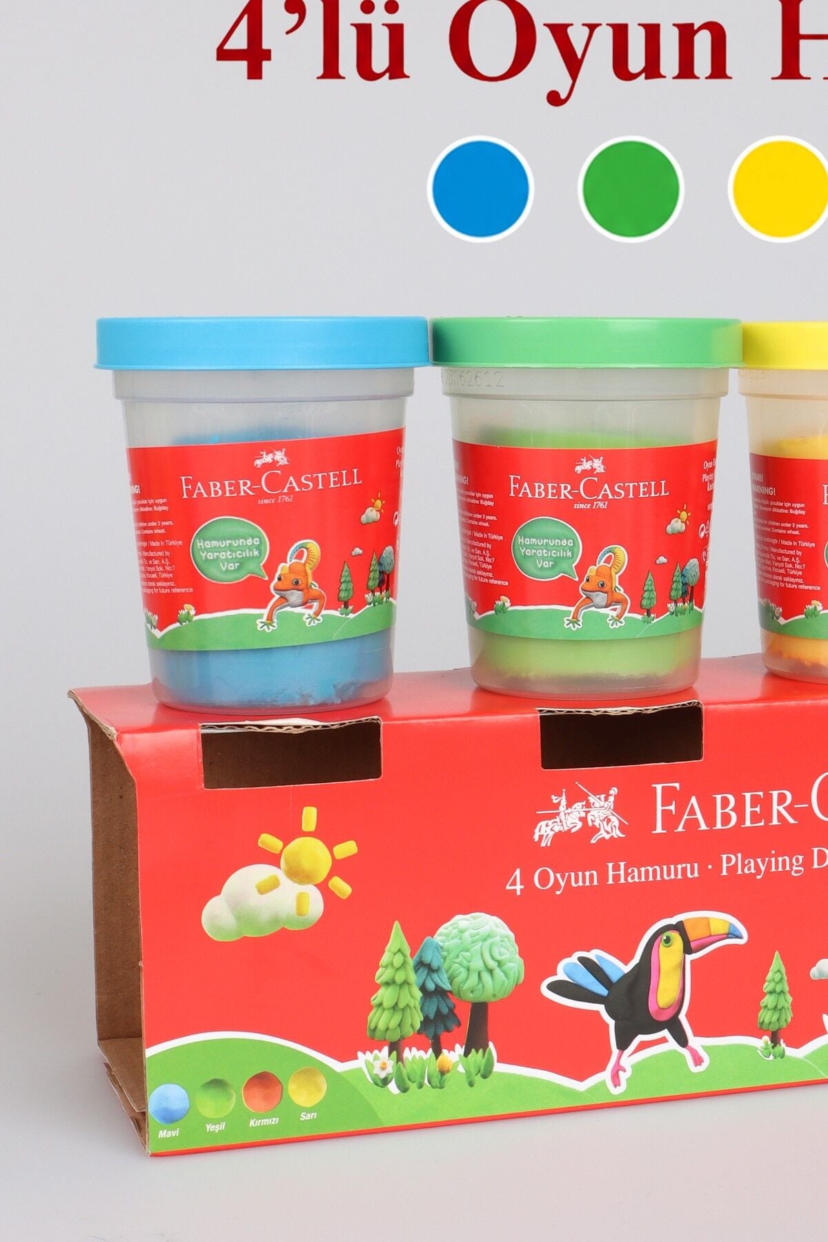 x Dekomus , Orjinal Faber-Castell 4 Renk Oyun Hamuru