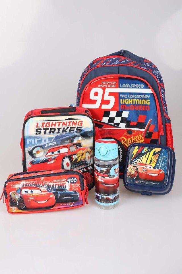 LİSANSLI CARS OKUL,BESLENME VE KALEM ÇANTASI,TRITAN MATARA VE BESLENME KUTUSU SETİ