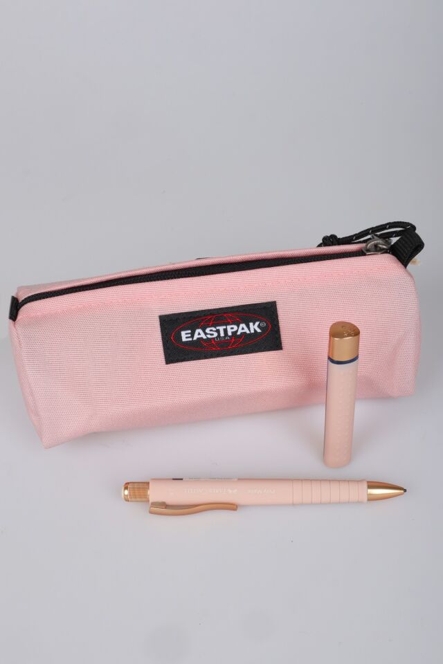 x Dekomus , Orjinal Eastpak & Faber Castell Kırtasiye Seti Benchmark Pink Kalem Çantası,0.7 Mm Uçlu Kalem ve 120'li Uç