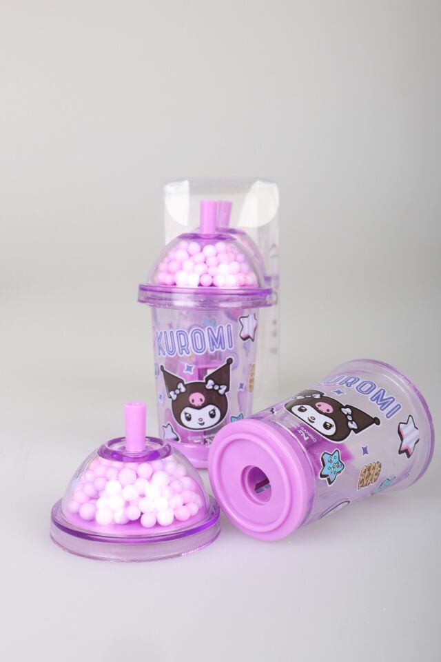 x Dekomus Lisanslı Kuromi Tek Bıçaklı My Mug Boncuklu Kalemtraş Tek Adet