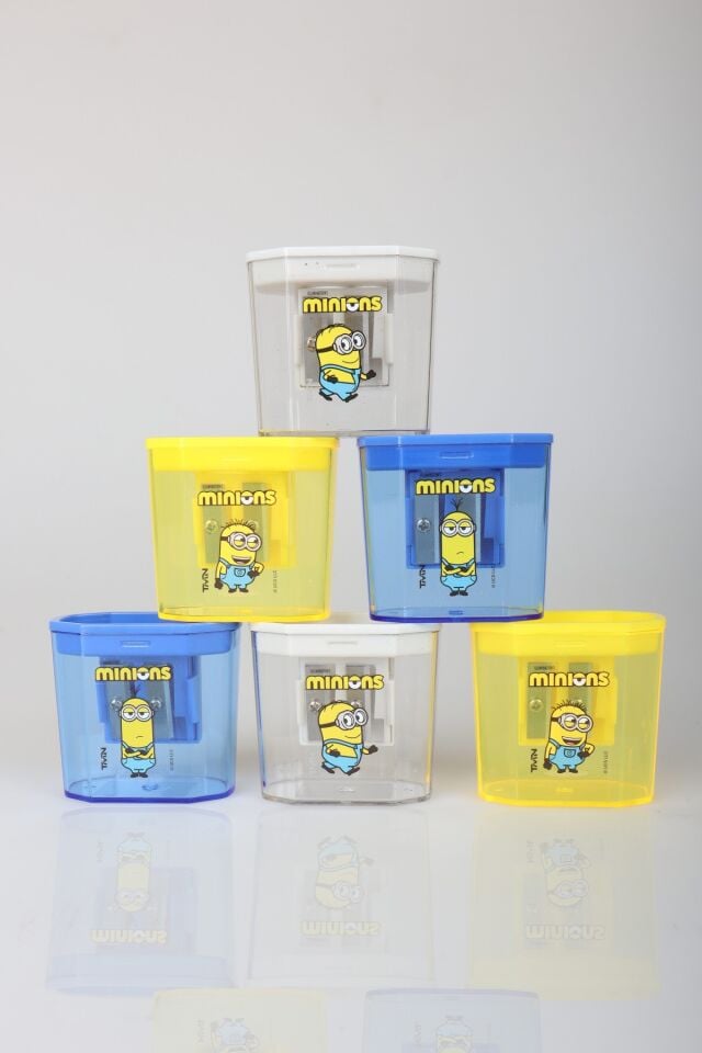 x Dekomus Lisanslı Minions 2 Adet Çift Bıçaklı Kalemtraş