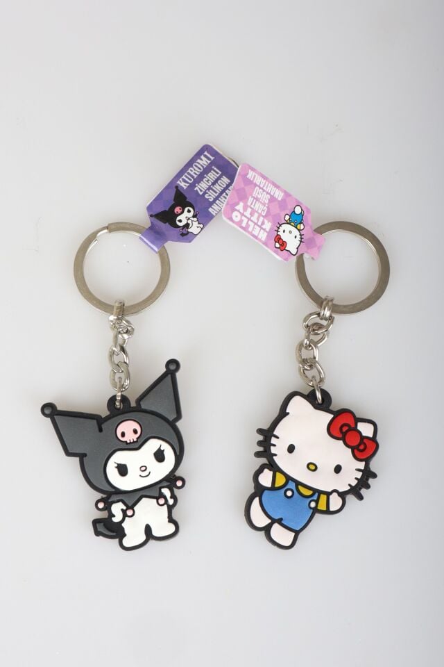 x Dekomus Lisanslı Hello Kitty & Kuromi Zincir Anahtarlık Seti