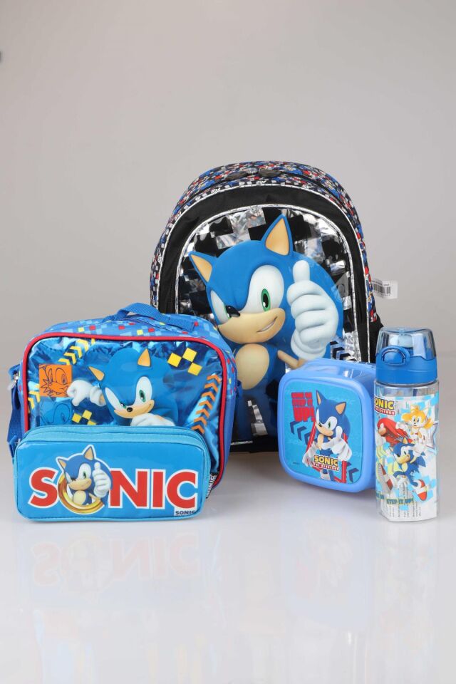 LİSANSLI SONIC OKUL ÇANTASI , KALEM ÇANTASI VE BESLENME SETİ ''SULUK,BESLENME KABI,BESLENME ÇANTASI''