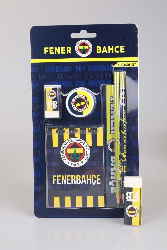 YENİ SEZON LİSANSLI FENERBAHÇE 6'LI KIRTASİYE SETİ NOT DEFTERİ,2 ADET SİLGİ,CETVEL,KALEMTRAŞ,2 ADET KURŞUN KALEM