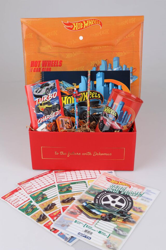 DEKOMUS ÖZEL KUTULU YENİ SEZON LİSANSLI HOT WHEELS ''ÇITÇIT DOSYALI'' KIRTASİYE SETİ